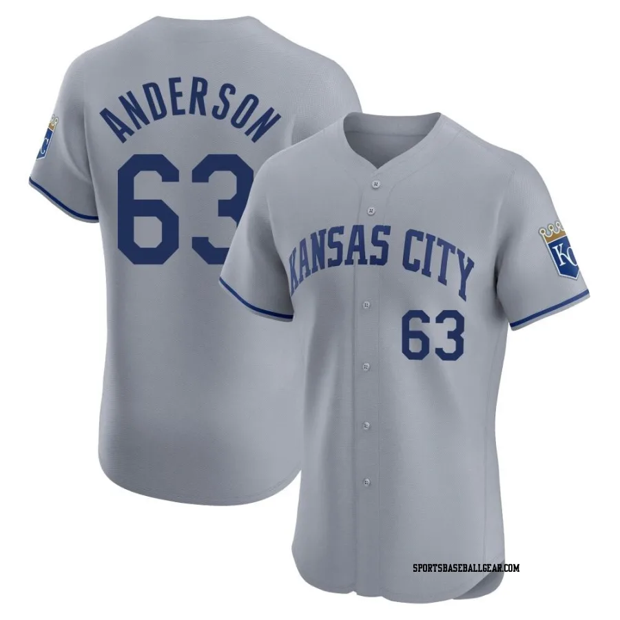 Nick Anderson Men's Kansas City Royals Gray Elite Road Jersey