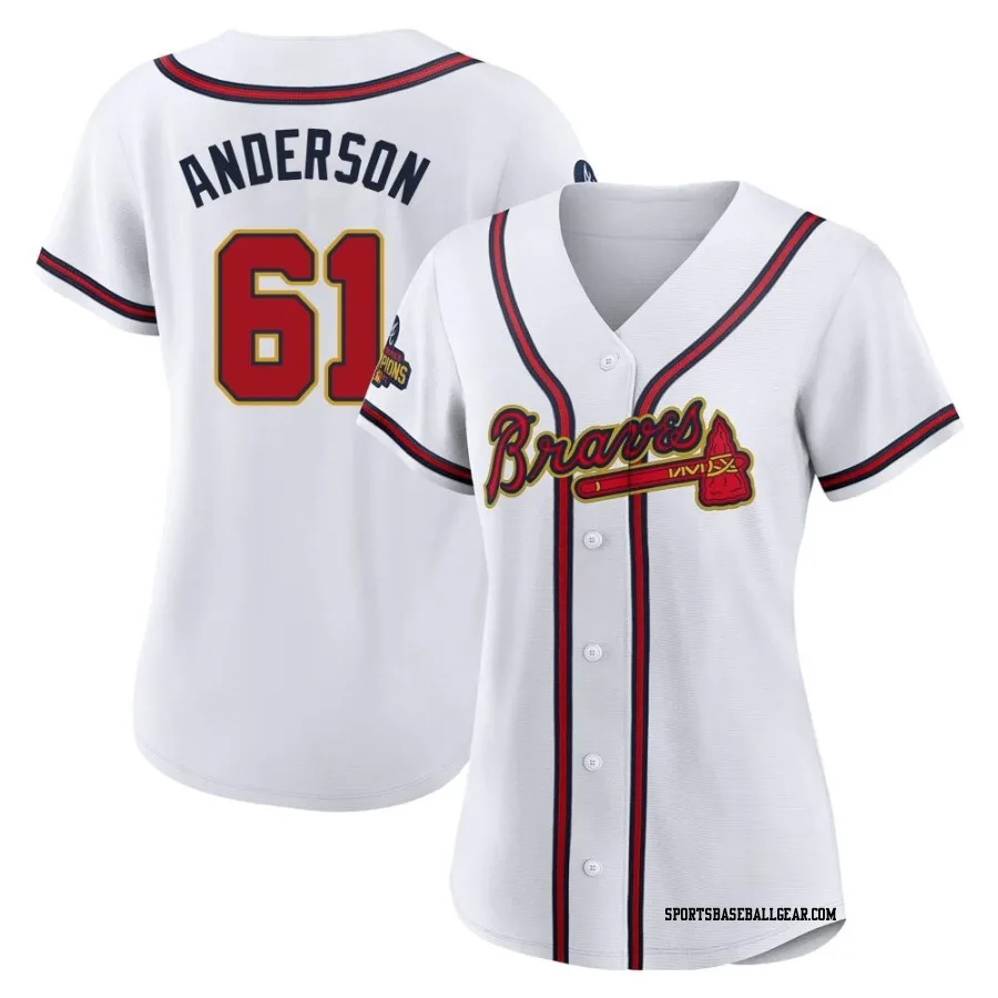 Nick Anderson Women's Atlanta Braves Gold Replica White 2022 Program Jersey