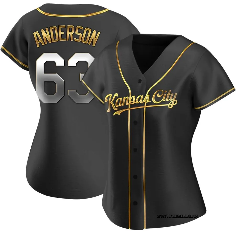 Nick Anderson Women's Kansas City Royals Black Golden Replica Alternate Jersey