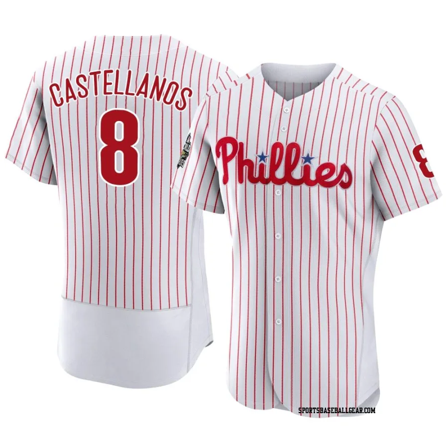 Nick Castellanos Men's Philadelphia Phillies White Authentic 2022 World Series Home Jersey