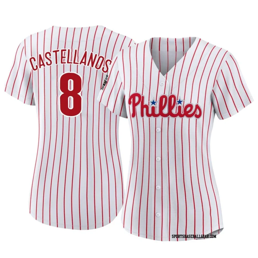 Nick Castellanos Women's Philadelphia Phillies White Authentic 2022 World Series Home Jersey