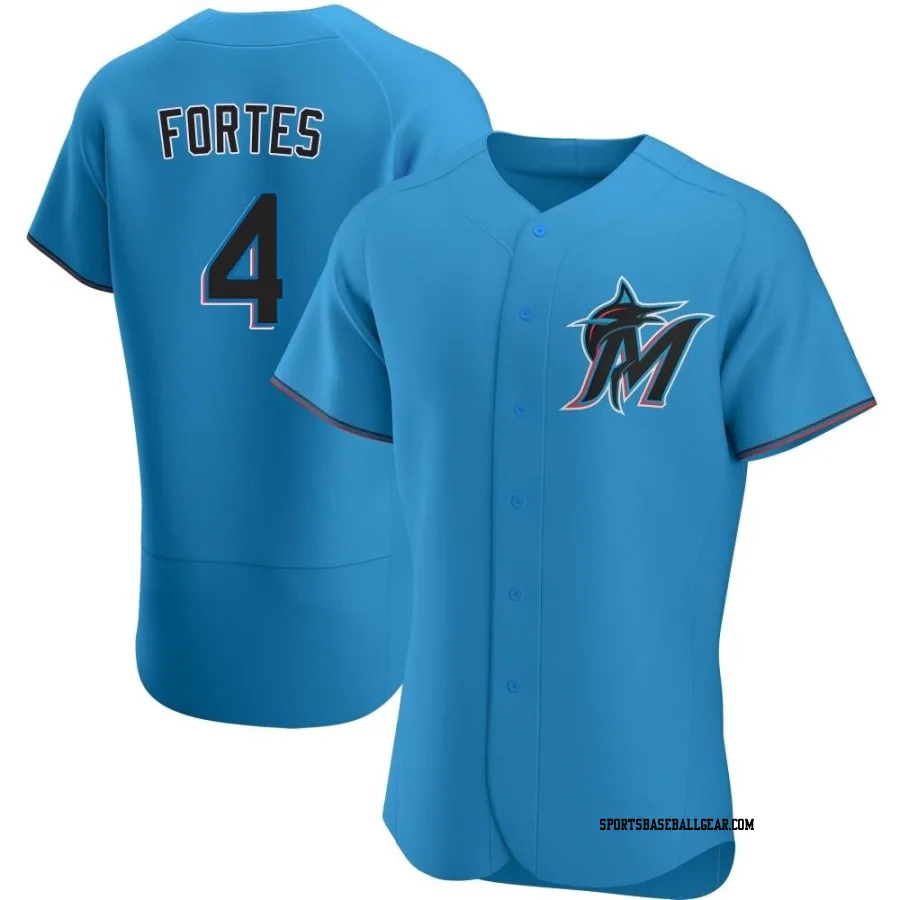 Nick Fortes Men's Miami Marlins Blue Authentic Alternate Jersey