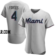 Nick Fortes Men's Miami Marlins Gray Authentic Road Jersey