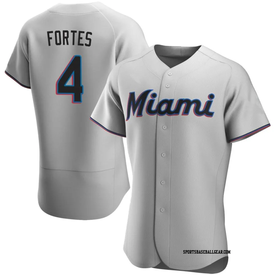 Nick Fortes Men's Miami Marlins Gray Authentic Road Jersey