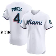 Nick Fortes Men's Miami Marlins White Elite Home Patch Jersey