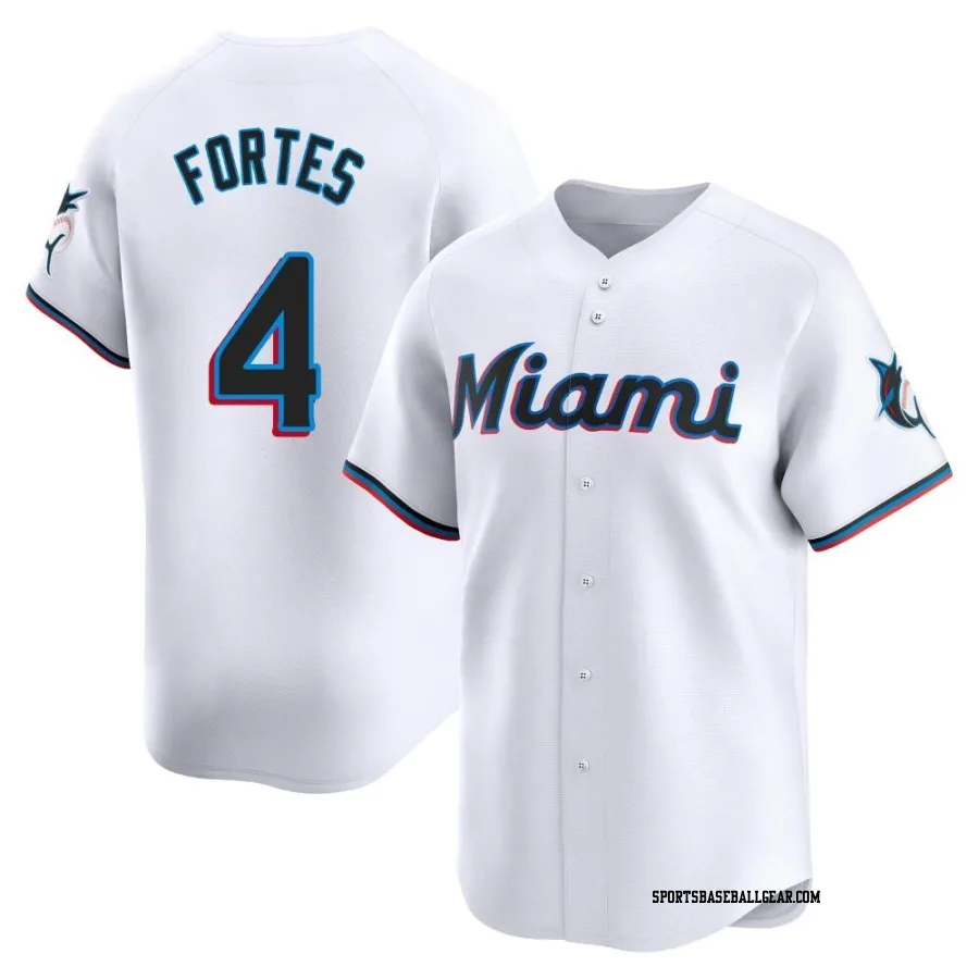 Nick Fortes Men's Miami Marlins White Limited Home Jersey