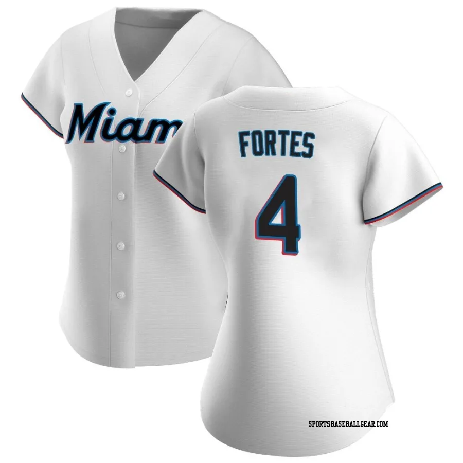 Nick Fortes Women's Miami Marlins White Authentic Home Jersey