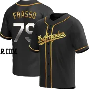 Nick Frasso Men's Los Angeles Dodgers Black Golden Replica Alternate Jersey