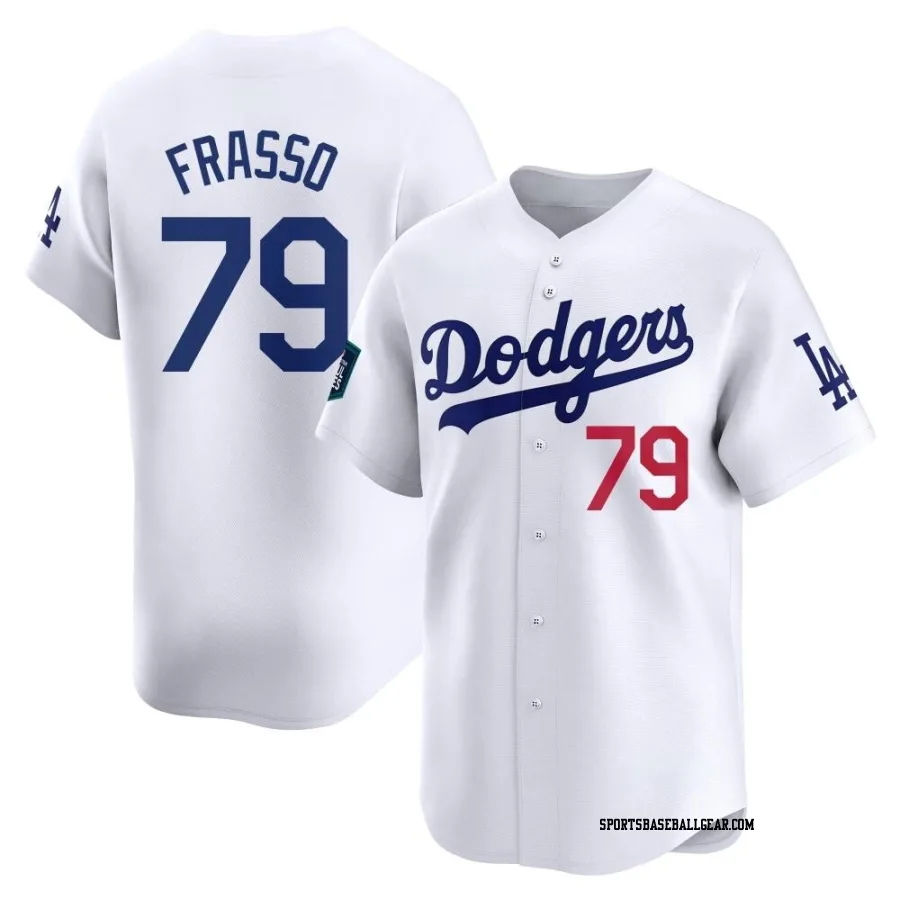 Nick Frasso Men's Los Angeles Dodgers White Limited 2024 World Tour Seoul Series Home Jersey