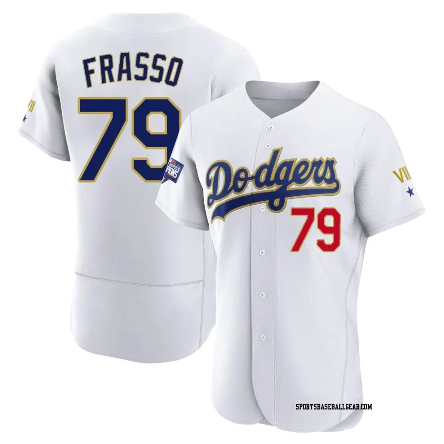 Nick Frasso Men's Los Angeles Dodgers White/Gold Authentic 2021 Gold Program Player Jersey