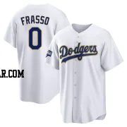 Nick Frasso Men's Los Angeles Dodgers White/Gold Replica 2021 Gold Program Player Jersey