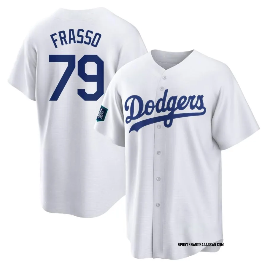 Nick Frasso Youth Los Angeles Dodgers White Replica 2024 World Tour Seoul Series Home Jersey