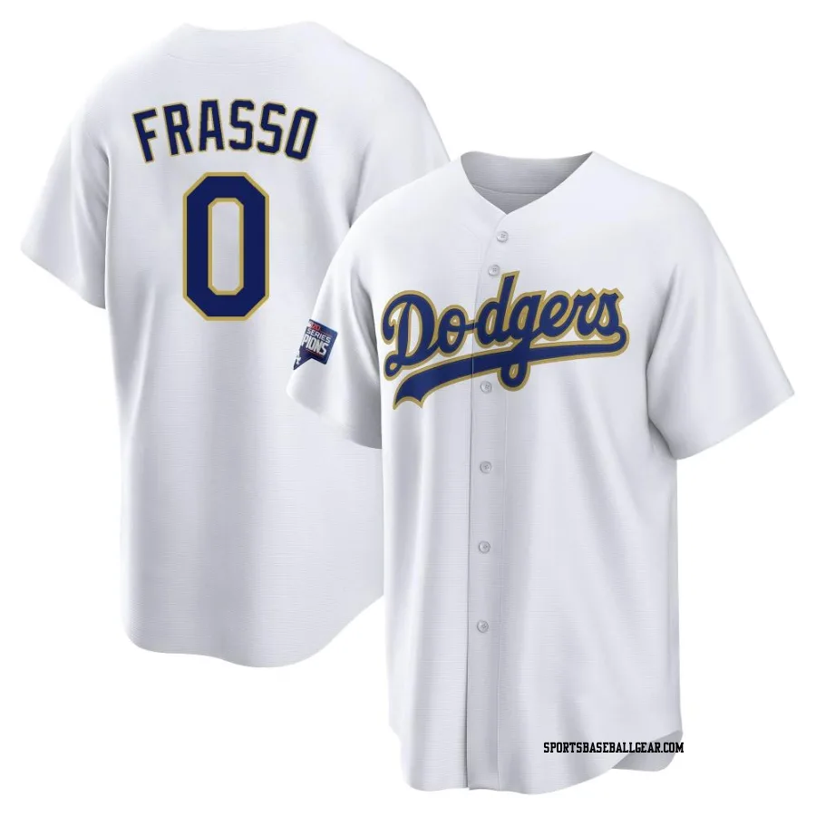 Nick Frasso Youth Los Angeles Dodgers White/Gold Replica 2021 Gold Program Player Jersey