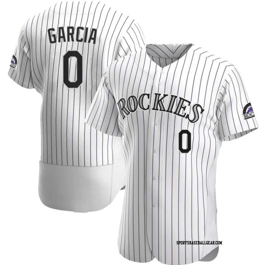 Nick Garcia Men's Colorado Rockies White Authentic Home Jersey