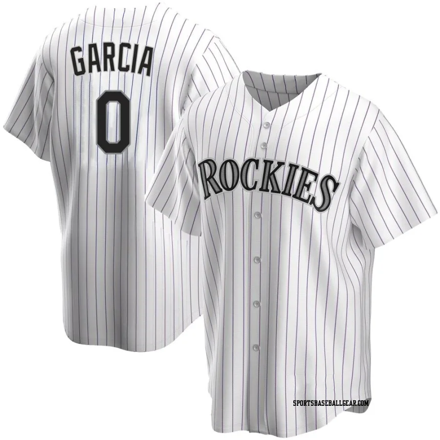 Nick Garcia Youth Colorado Rockies White Replica Home Jersey