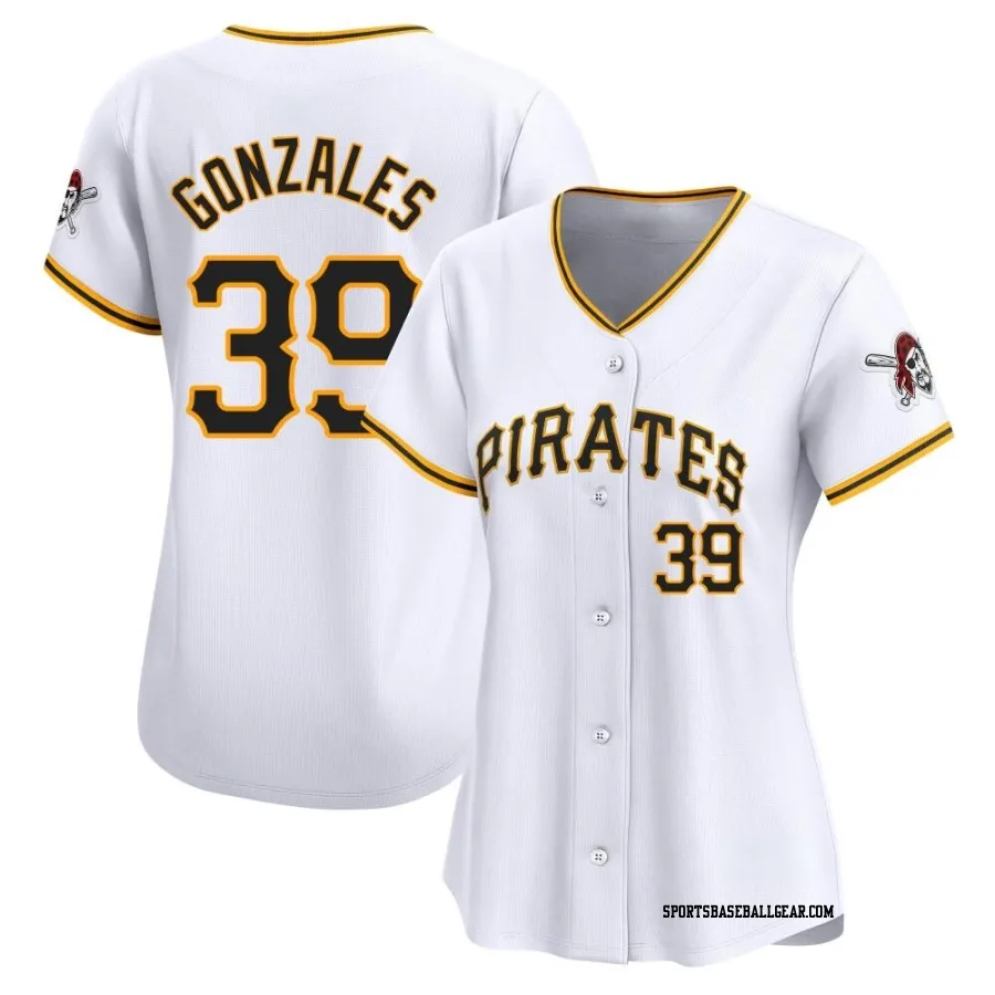 Nick Gonzales Women's Pittsburgh Pirates White Limited Home Jersey