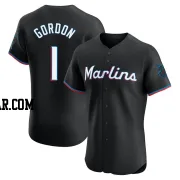 Nick Gordon Men's Miami Marlins Black Elite Alternate Vapor Premier Jersey