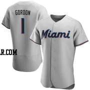 Nick Gordon Men's Miami Marlins Gray Authentic Road Jersey