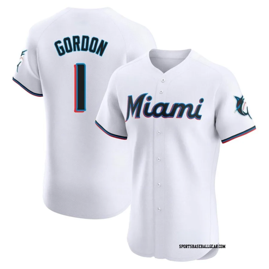 Nick Gordon Men's Miami Marlins White Elite Home Jersey