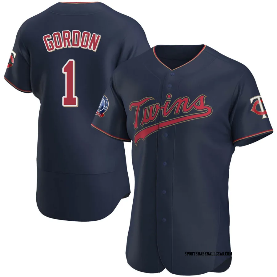 Nick Gordon Men's Minnesota Twins Navy Authentic Alternate 60th Season Team Jersey