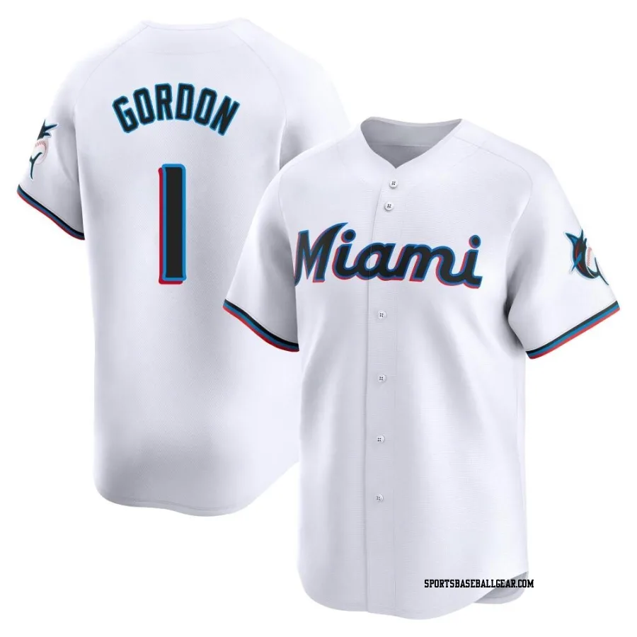 Nick Gordon Youth Miami Marlins White Limited Home Jersey