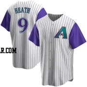 Nick Heath Men's Arizona Diamondbacks Cream/Purple Replica Alternate Cooperstown Collection Jersey