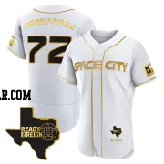 Nick Hernandez Men's Houston Astros White/Gold Authentic 2023 Space City Ready 2 Reign Flex Base Jersey