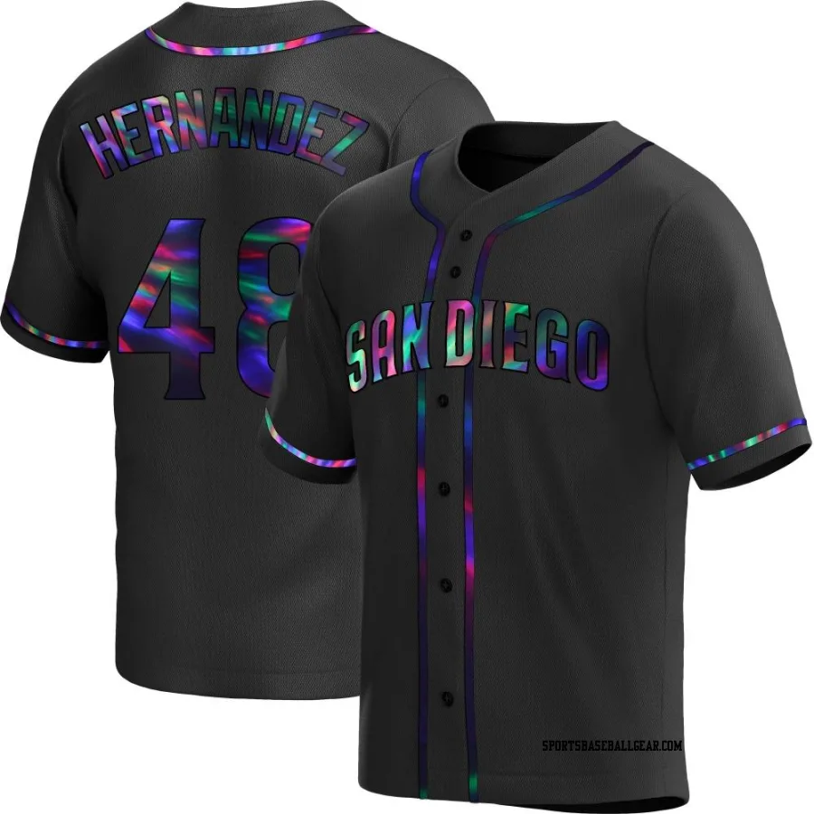 Nick Hernandez Men's San Diego Padres Black Holographic Replica Alternate Jersey