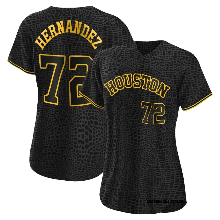 Nick Hernandez Women's Houston Astros Black Authentic Snake Skin City Jersey