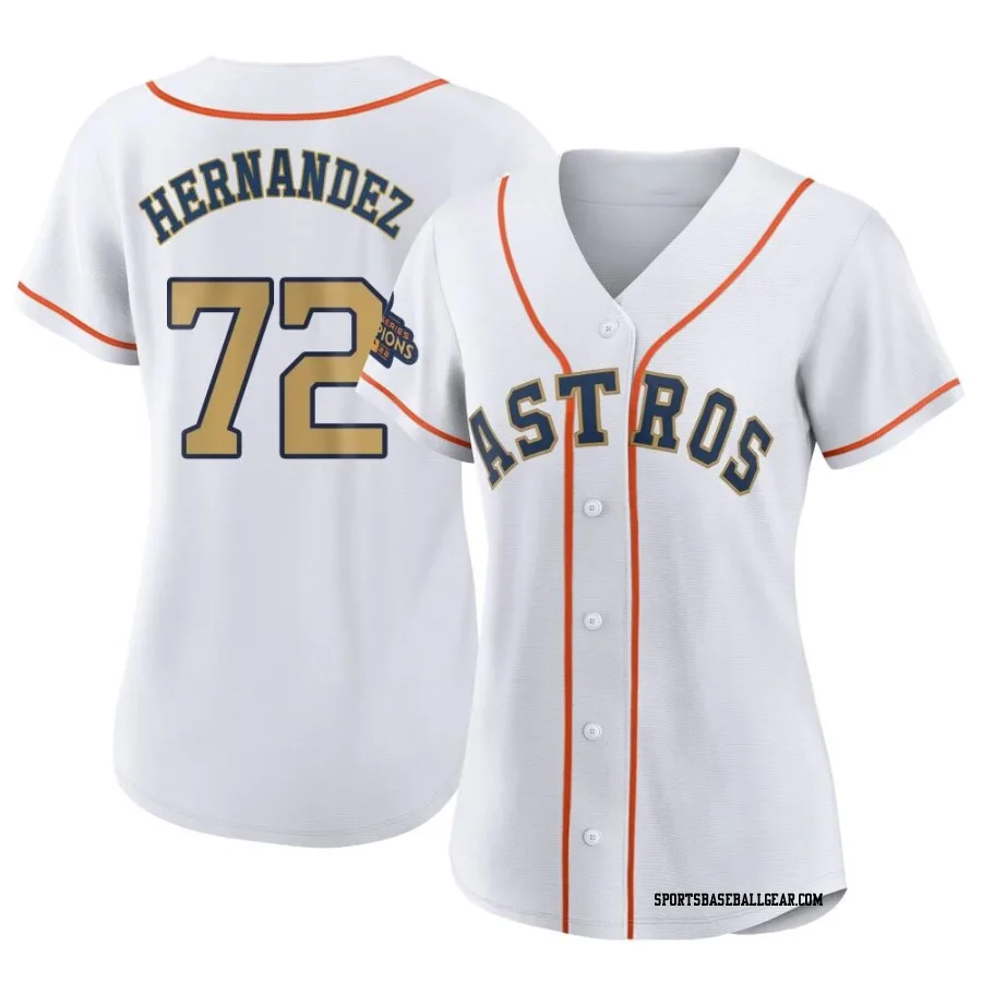 Nick Hernandez Women's Houston Astros Gold Authentic White 2023 Collection Jersey