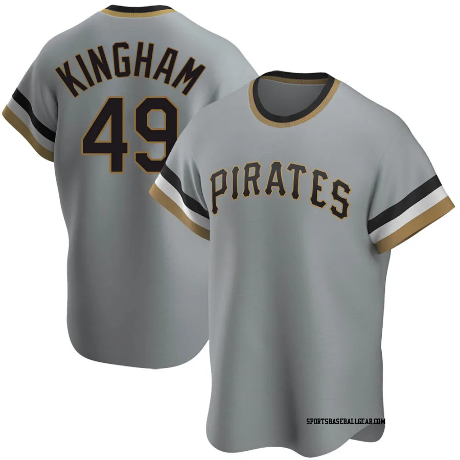 Nick Kingham Men's Pittsburgh Pirates Gray Replica Road Cooperstown Collection Jersey