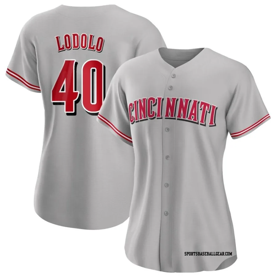 Nick Lodolo Women's Cincinnati Reds Gray Authentic Road Jersey