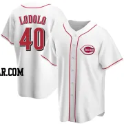 Nick Lodolo Youth Cincinnati Reds White Replica Home Jersey