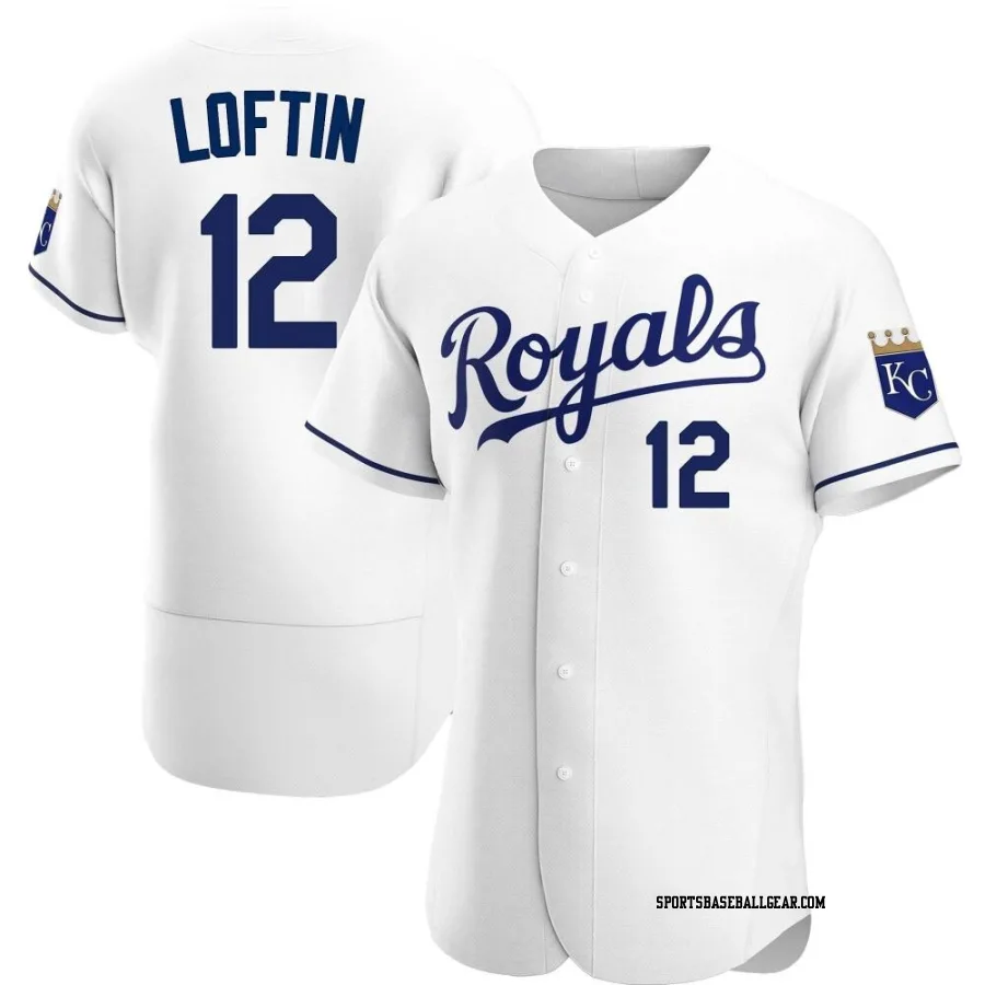 Nick Loftin Men's Kansas City Royals White Authentic Home Jersey