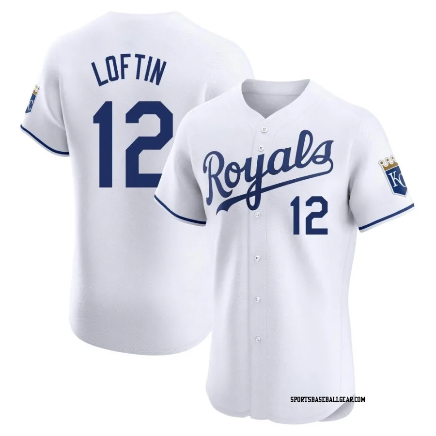 Nick Loftin Men's Kansas City Royals White Elite Home Jersey