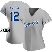 Nick Loftin Women's Kansas City Royals Gray Authentic Road Jersey