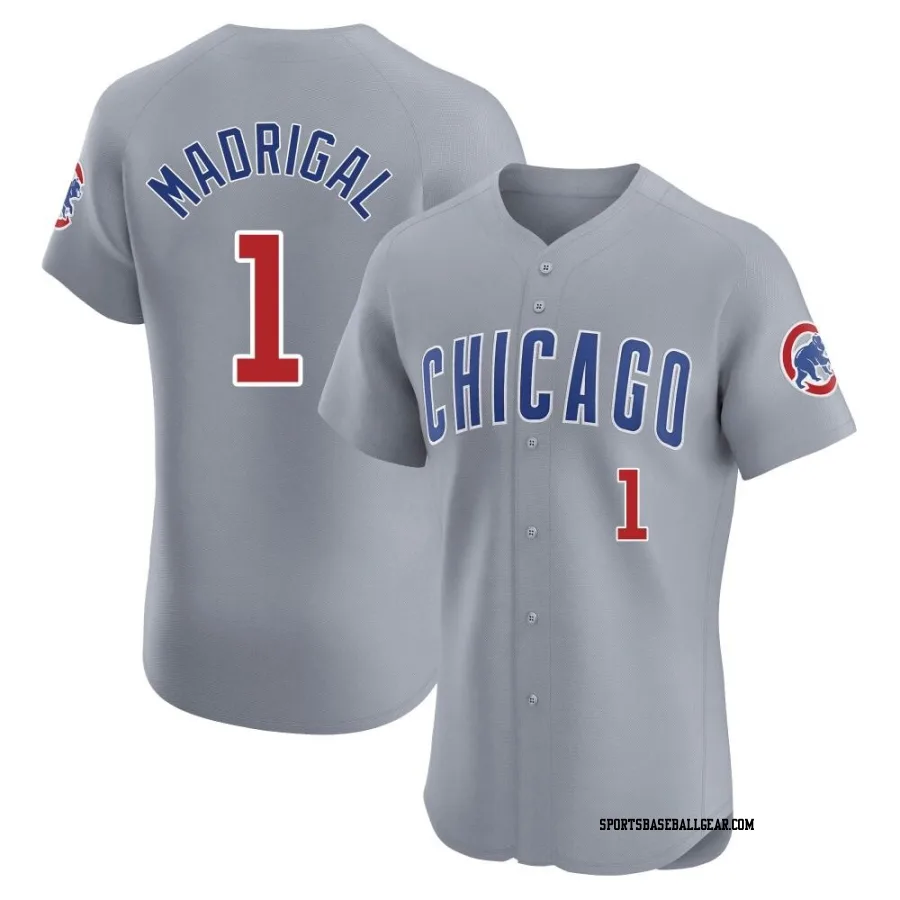 Nick Madrigal Men's Chicago Cubs Gray Elite Road Jersey