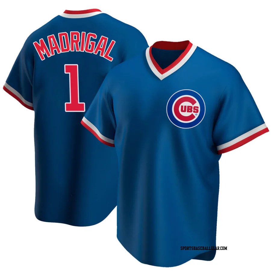 Nick Madrigal Men's Chicago Cubs Royal Replica Road Cooperstown Collection Jersey