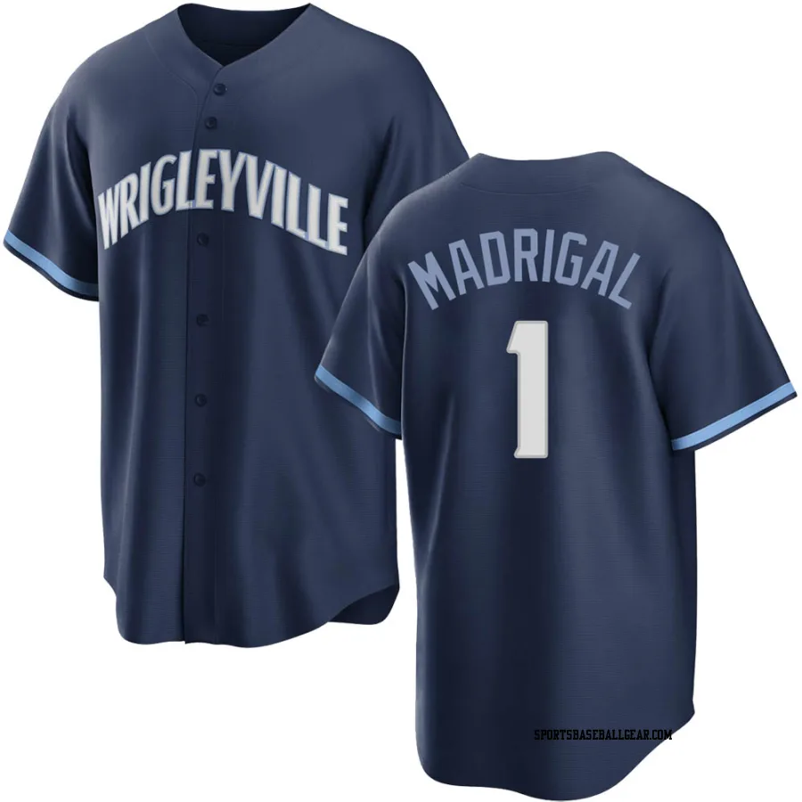 Nick Madrigal Youth Chicago Cubs Navy Replica 2021 City Connect Jersey