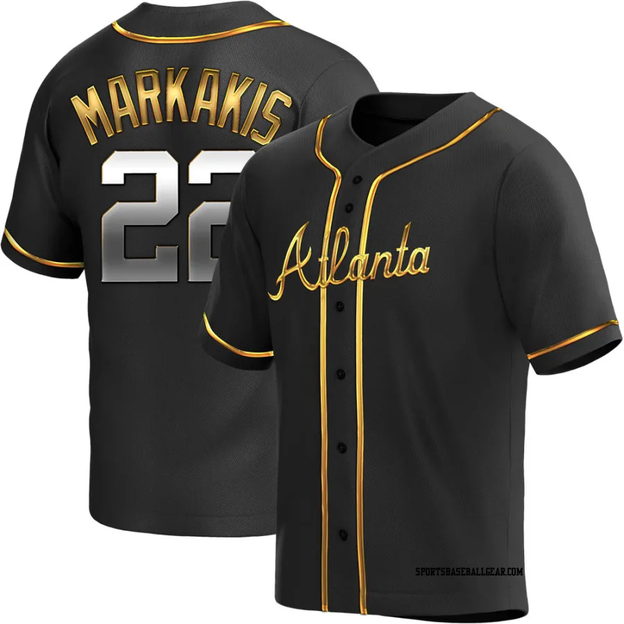 Nick Markakis Youth Atlanta Braves Black Golden Replica Alternate Jersey