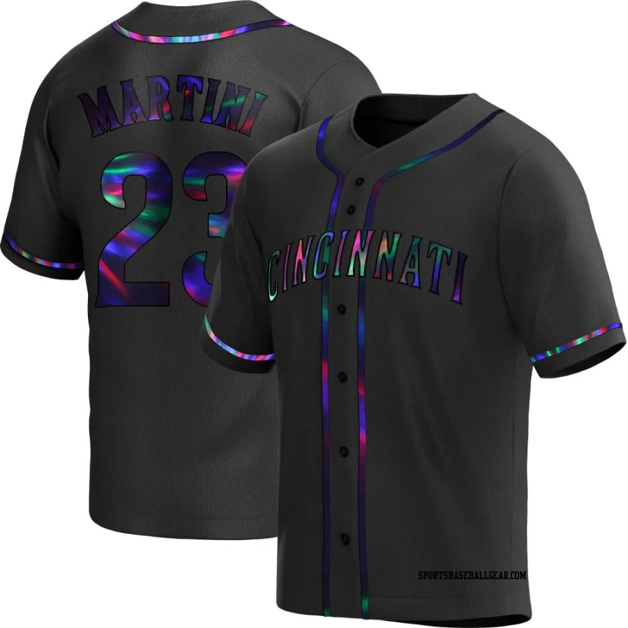 Nick Martini Men's Cincinnati Reds Black Holographic Replica Alternate Jersey