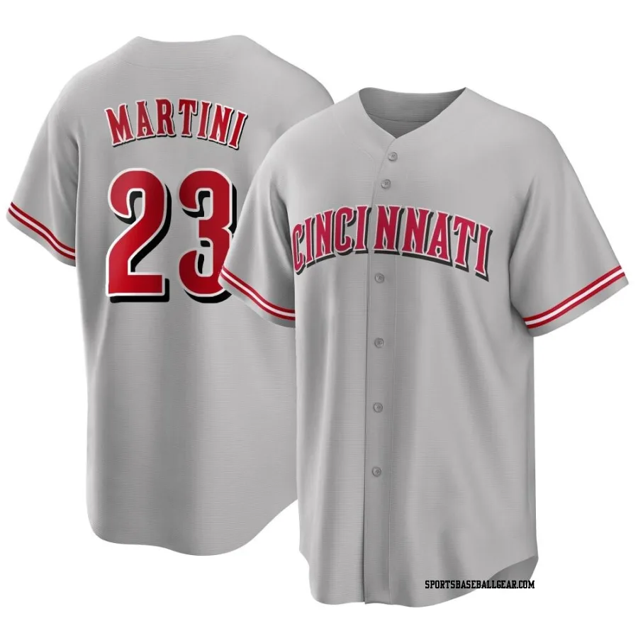 Nick Martini Men's Cincinnati Reds Gray Replica Road Jersey