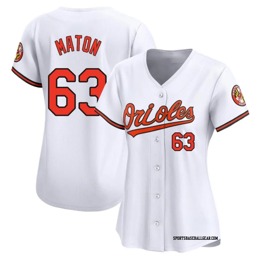 Nick Maton Women's Baltimore Orioles White Limited Home Jersey