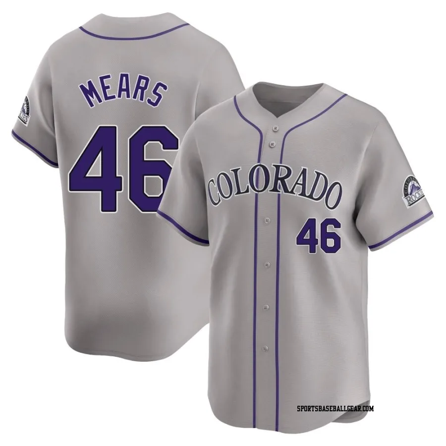 Nick Mears Men's Colorado Rockies Gray Limited Road Jersey