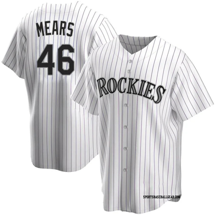 Nick Mears Men's Colorado Rockies White Replica Home Jersey