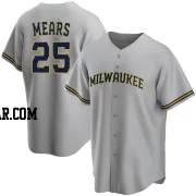 Nick Mears Men's Milwaukee Brewers Gray Replica Road Jersey