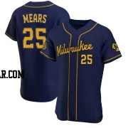 Nick Mears Men's Milwaukee Brewers Navy Authentic Alternate Jersey