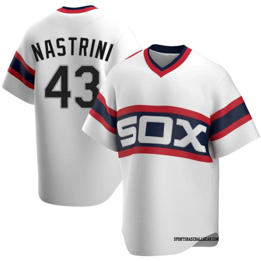 Nick Nastrini Men's Chicago White Sox White Replica Cooperstown Collection Jersey