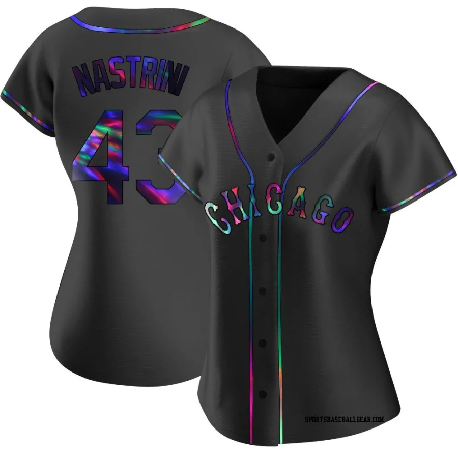 Nick Nastrini Women's Chicago White Sox Black Holographic Replica Alternate Jersey