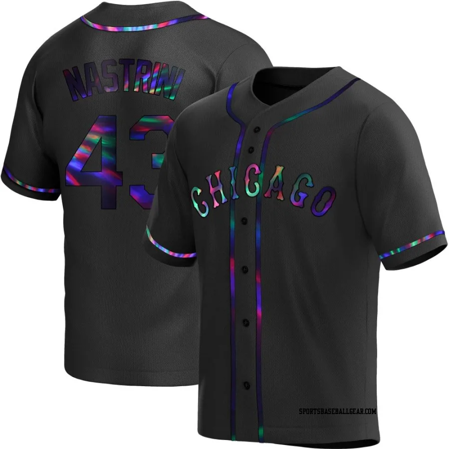 Nick Nastrini Youth Chicago White Sox Black Holographic Replica Alternate Jersey